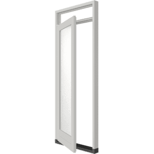 Holz-Dreh-Kipp-Tür mit Oberlicht, geöffnet